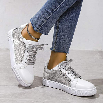 Women's Flat Lace-Up Sneakers 37209783C