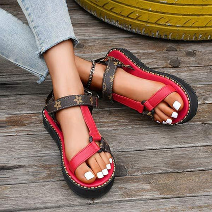 Women's Platform Print Velcro Sandals 15442500C