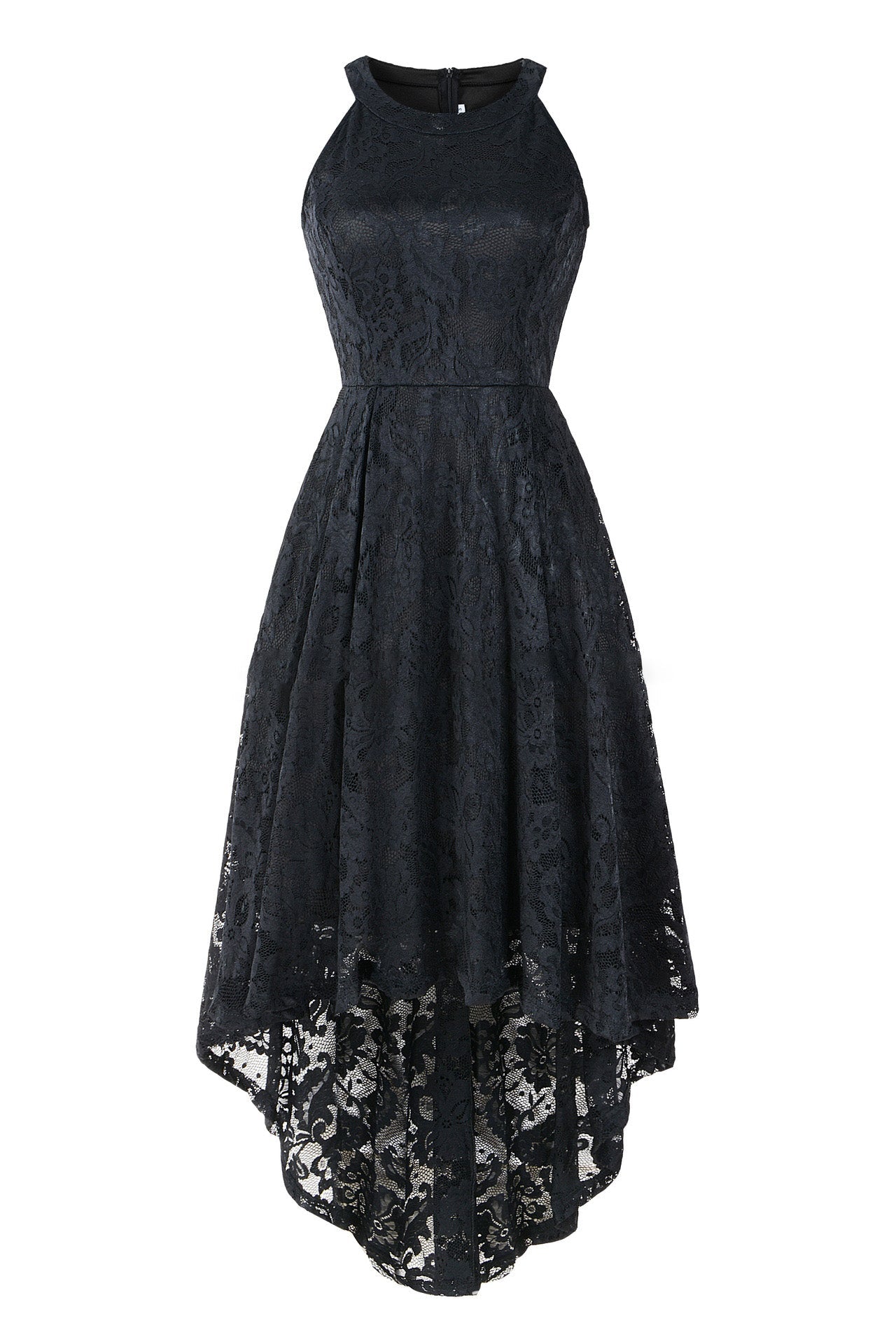 Halterneck Sleeveless Lace Midi dress