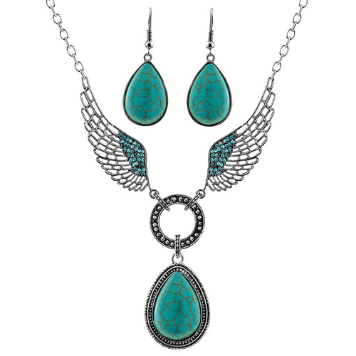 Angel Series Turquoise Set-Turquoise Necklace + Turquoise Earrings