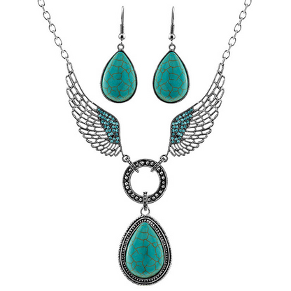 Angel Series Turquoise Set-Turquoise Necklace + Turquoise Earrings