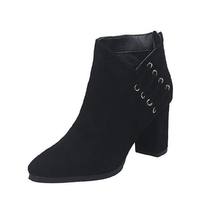 Women's Fashion Suede Pointed Toe Booties 57365168S