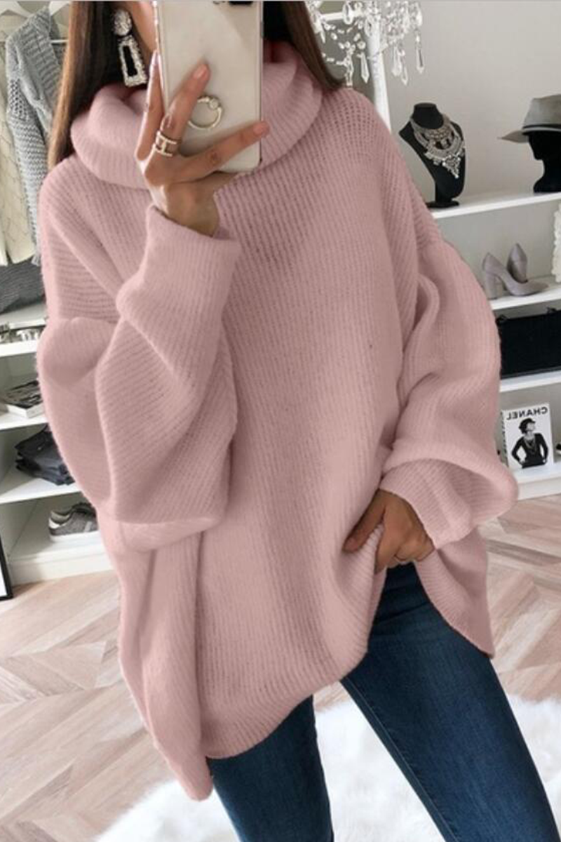 Fashion Solid Patchwork Turtleneck Tops(5 Colors)