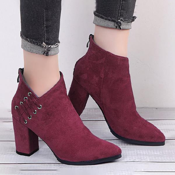 Women's Fashion Suede Pointed Toe Booties 57365168S