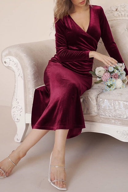 Sweet Elegant Solid Solid Color V Neck Evening Dress Dresses