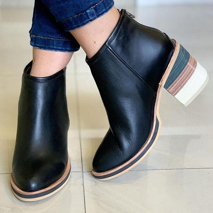 Women Simple Chunky Heel Ankle Boots