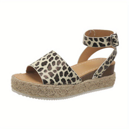 Leopard Print Platform Sandals - Stylish and Comfy Slip-Ons for Women