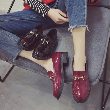 british-style-retro-patent-leather-buckle-fashion-solid-hedging-flats