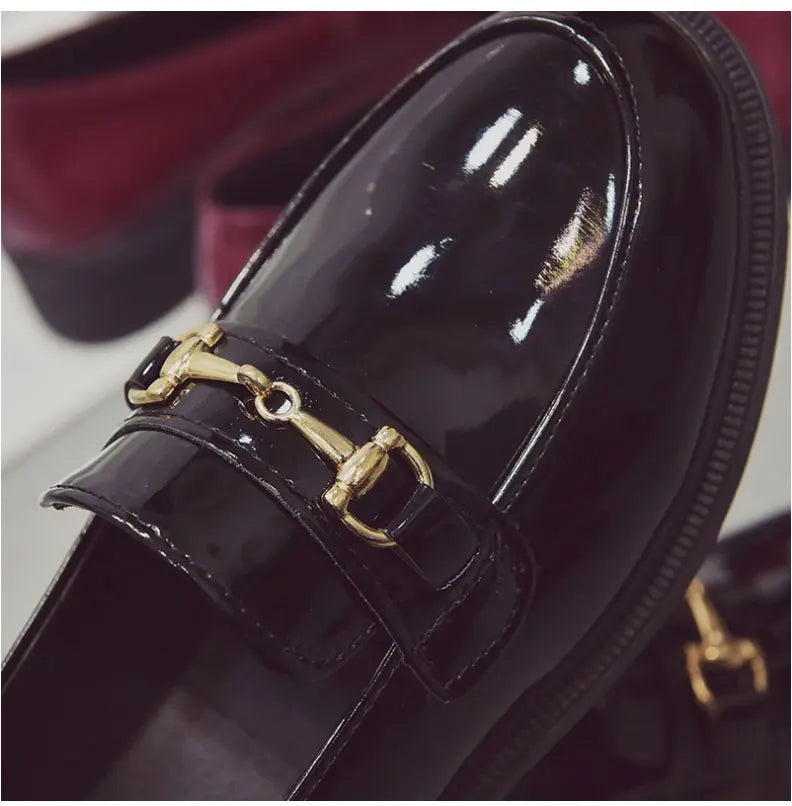 british-style-retro-patent-leather-buckle-fashion-solid-hedging-flats