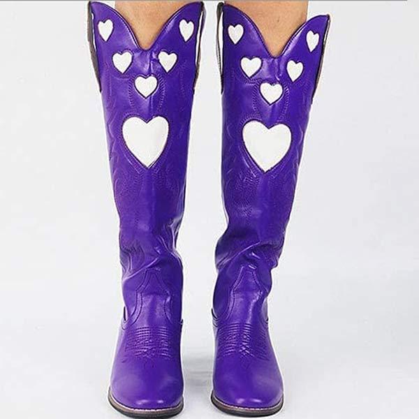 Women'S Heart Mid Heel Fashion Boots 77323425C_Shoes