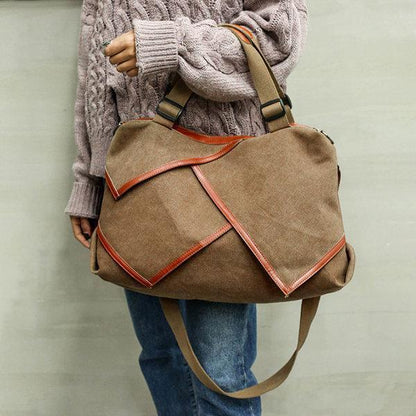 Canvas Large Capacity tote bag Patchwork Leisure Crossbody Bag