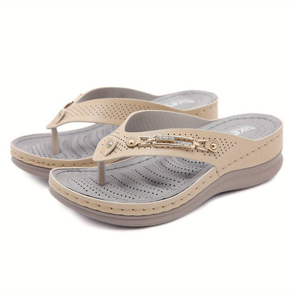 Stylish Women's Wedge Slides - Anti-Slip Platform Flip Flops