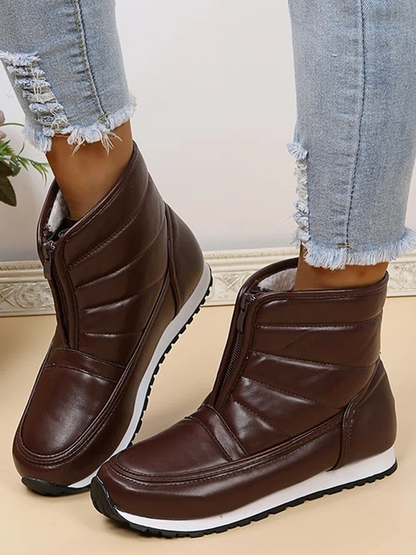 Simple Zipper Warm Snow Boots