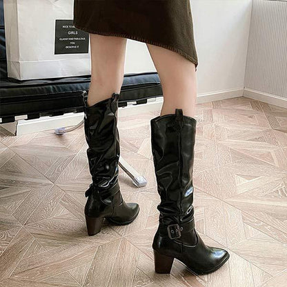 Women's Chunky Heel Over-the-Knee Boots 28565893C