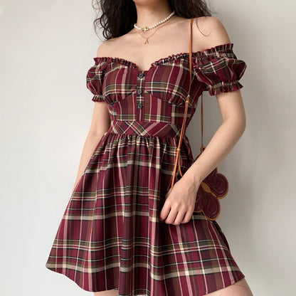 Zandria Plaid Bustier Dress ~ HANDMADE