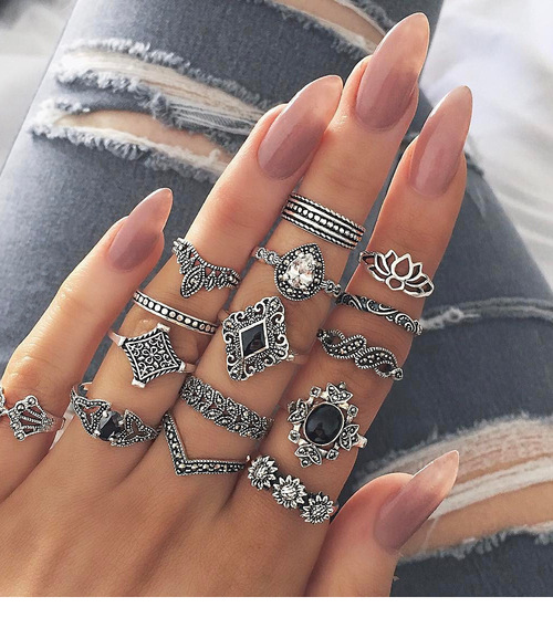 Bohemian Vintage 15PCS Ring Set