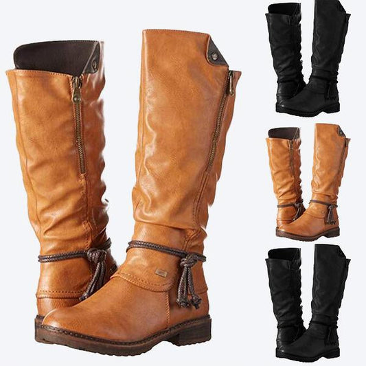 Women's Casual Retro Round Toe Rider Boots 62074007S