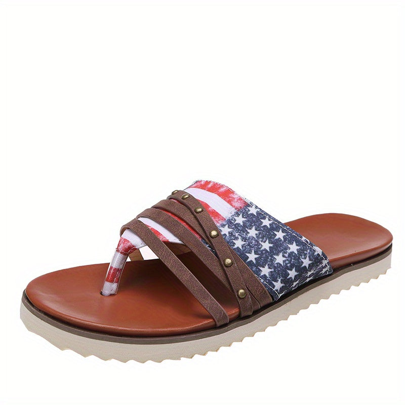 Women's Flag Pattern Flip Flops