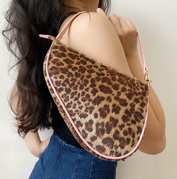 Y2K Leopard Saddle Bag ~ HANDMADE