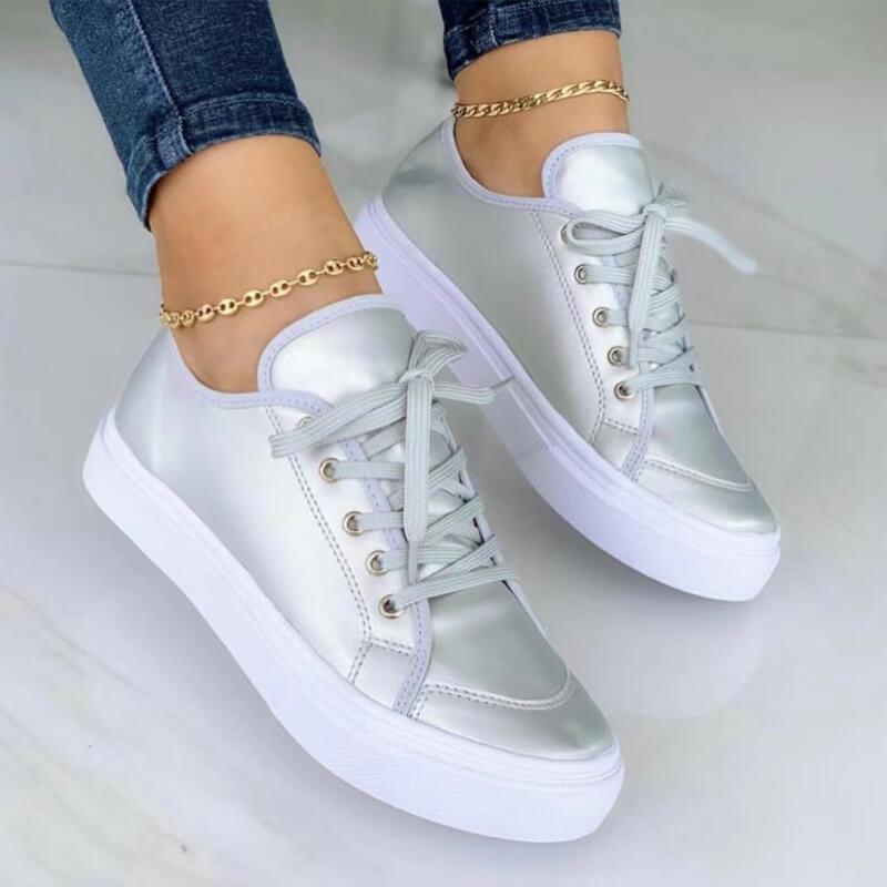 Women's Casual Round Toe Lace-up Sneakers