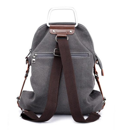 Casual Canvas Multipurpose Multi-pockets Backpack Crossbody Bag