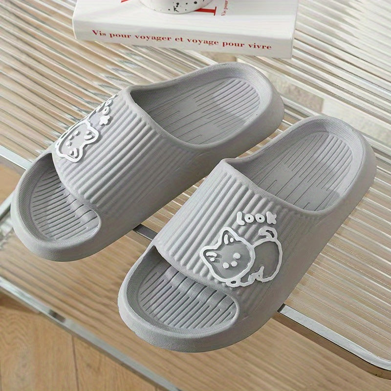 Women's Kawaii Cat Print Slides