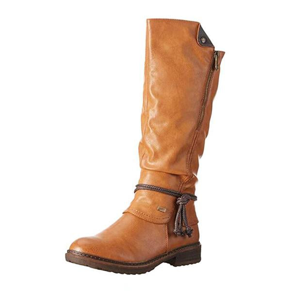 Women's Casual Retro Round Toe Rider Boots 62074007S