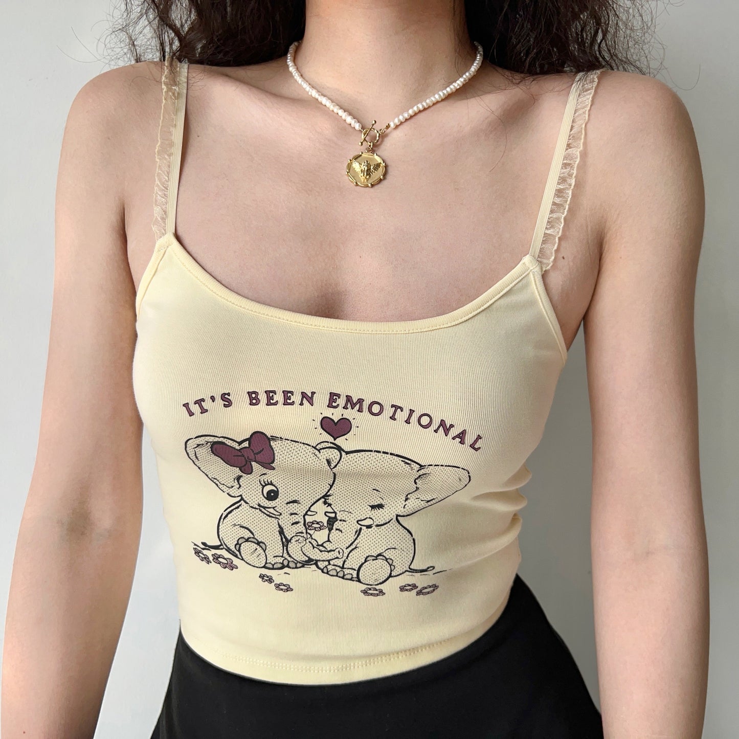 Vintage Elephant Cartoon Camisole ~ HANDMADE