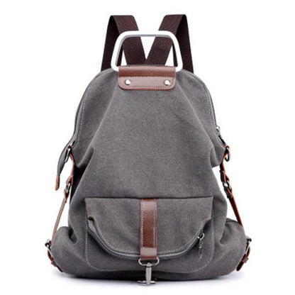 Casual Canvas Multipurpose Multi-pockets Backpack Crossbody Bag