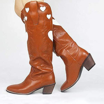 Women'S Heart Mid Heel Fashion Boots 77323425C_Shoes