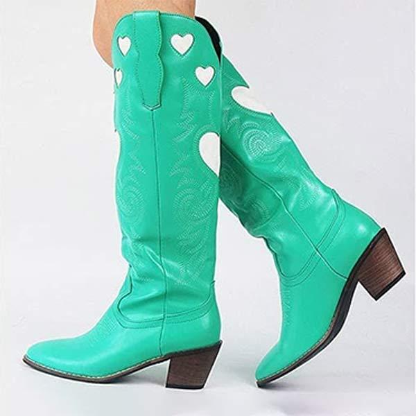 Women'S Heart Mid Heel Fashion Boots 77323425C_Shoes