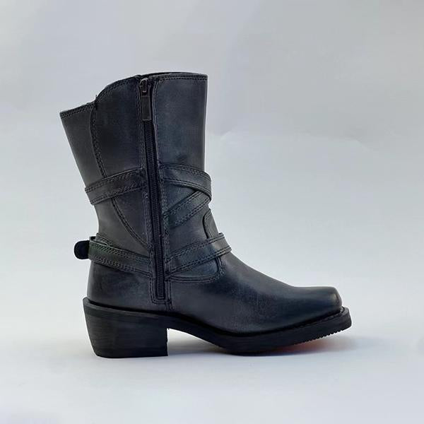 Women's Casual Retro Chunky Heel Martin Boots 39443859S