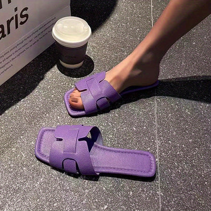 Women's Minimalist Square Toe Flat Sandals