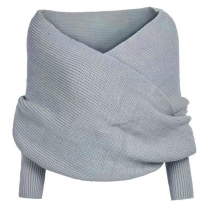 In-style Knit Scarf with Sleeves