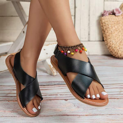 Women'S Flat Fashion Open Toe Crossover Sandals 18709752C