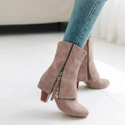 Women's Lace Chunky Heel Ankle Boots 80616735C