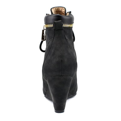 Women's Casual Suede Wedge Lace-Up Ankle Boots 41842459S