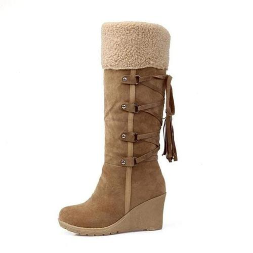 Warm Wedge Heel Snow Knee High Boots