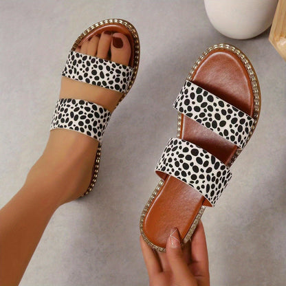 Women's Dot Printed Flat Slippers