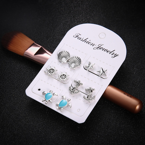 Boho Turquoise Stud Earring Set