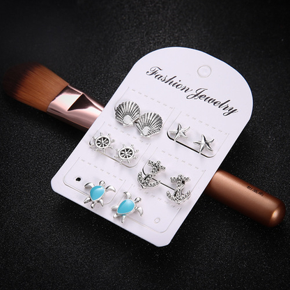 Boho Turquoise Stud Earring Set