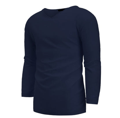 Men's Long Sleeve V Neck Loose Shirt