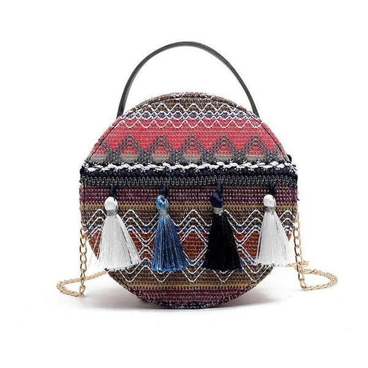 Bohemian Tassel Round Bag