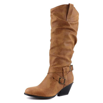 Women'S Chunky Heel High Boots 20745697C