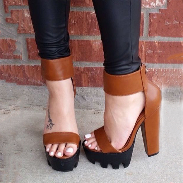 Women Summer Chunky Heel Sandals