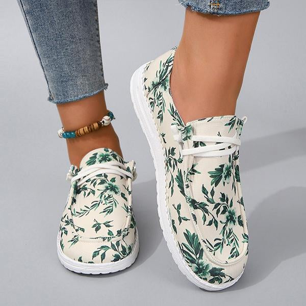 Women's Flat Casual Breathable Printed Canvas Shoes 70503503S