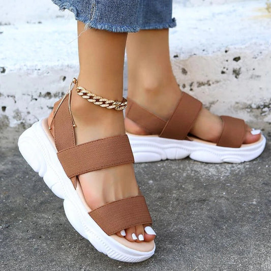 Women's Casual Comfy Athletic Elastic Band Flat Sandals