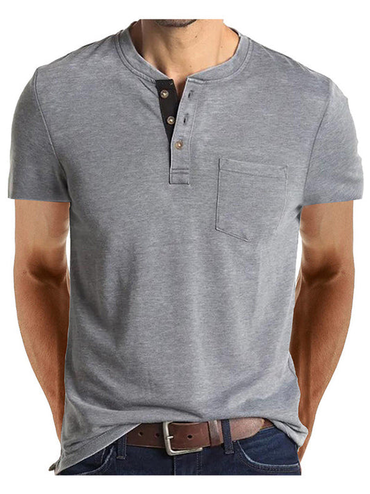 Men's Solid Color Short Sleeve T-shirt