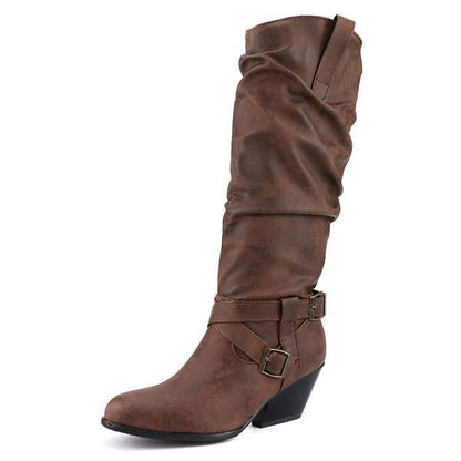 Women'S Chunky Heel High Boots 20745697C