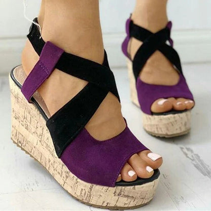 Women's Casual Peep Toe Wedge Sandals